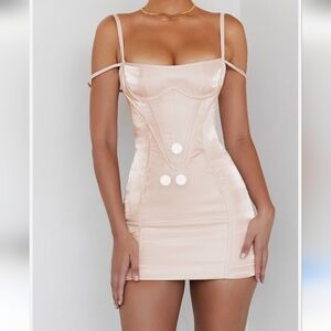 Mistress Rocks Blush Glass Corset Mini Dress